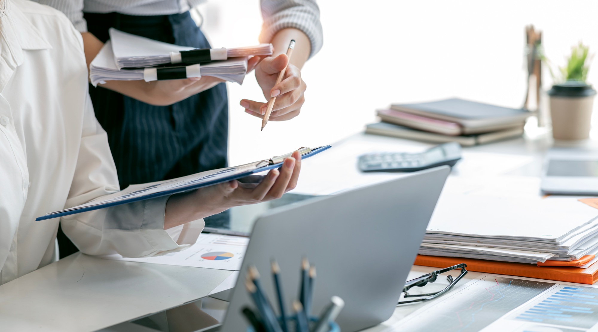 Businesswoman advisor, business people talking, planning analyze investment